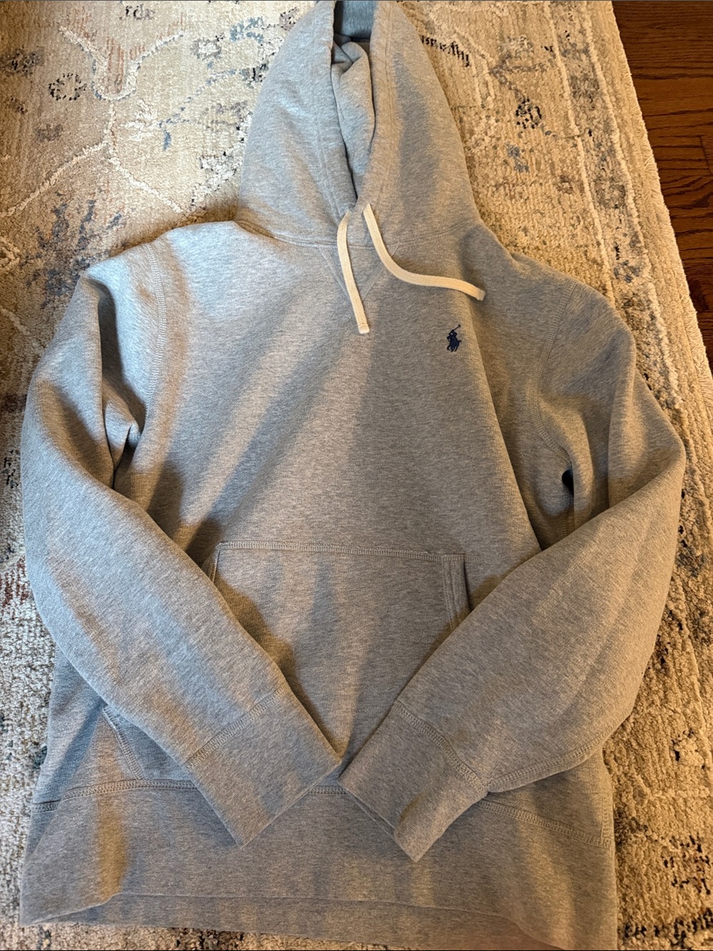 Polo by Ralph Lauren Light Gray Pullover Hoodie with Navy Pony